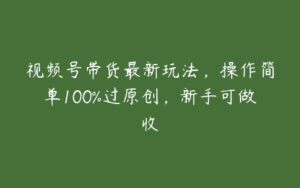 视频号带货最新玩法，操作简单100%过原创，新手可做收-51自学联盟