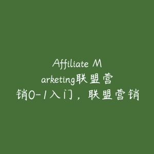 Affiliate Marketing联盟营销0-1入门，联盟营销基本逻辑 联盟平台逻辑及联盟客逻辑全面详解-51自学联盟