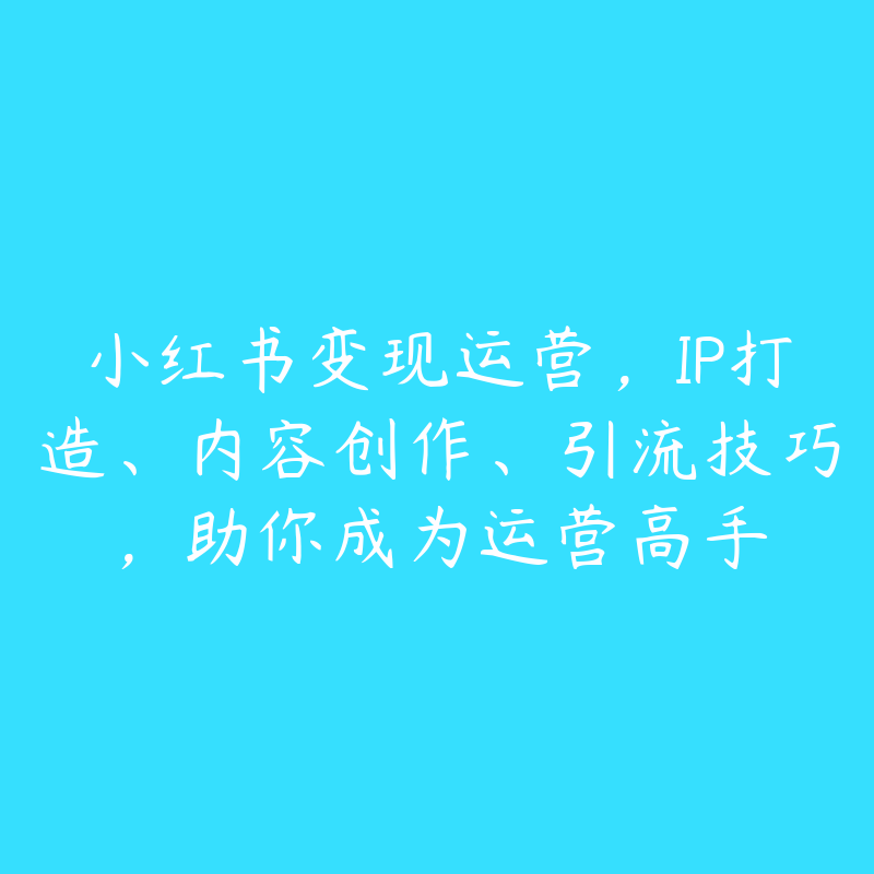 小红书变现运营，IP打造、内容创作、引流技巧，助你成为运营高手-51自学联盟