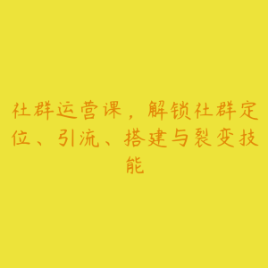社群运营课，解锁社群定位、引流、搭建与裂变技能-51自学联盟