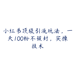 小红书顶级引流玩法，一天100粉不被封，实操技术-51自学联盟