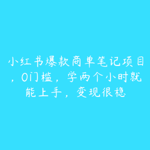 小红书爆款商单笔记项目，0门槛，学两个小时就能上手，变现很稳-51自学联盟