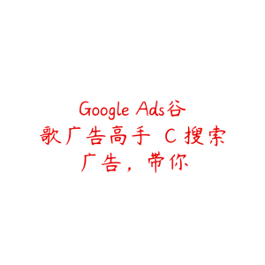 Google Ads谷歌广告高手 �C 搜索广告，带你-51自学联盟