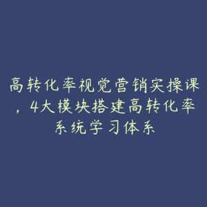 高转化率视觉营销实操课，4大模块搭建高转化率系统学习体系-51自学联盟