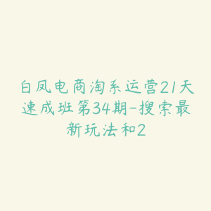 白凤电商淘系运营21天速成班第34期-搜索最新玩法和2-51自学联盟