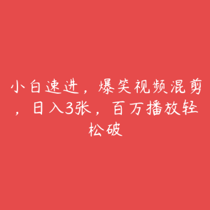 小白速进，爆笑视频混剪，日入3张，百万播放轻松破-51自学联盟