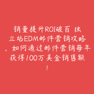 销量提升ROI破百 独立站EDM邮件营销攻略，如何通过邮件营销每年获得100万美金销售额!-51自学联盟