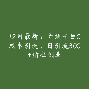 12月最新：音频平台0成本引流，日引流300+精准创业-51自学联盟