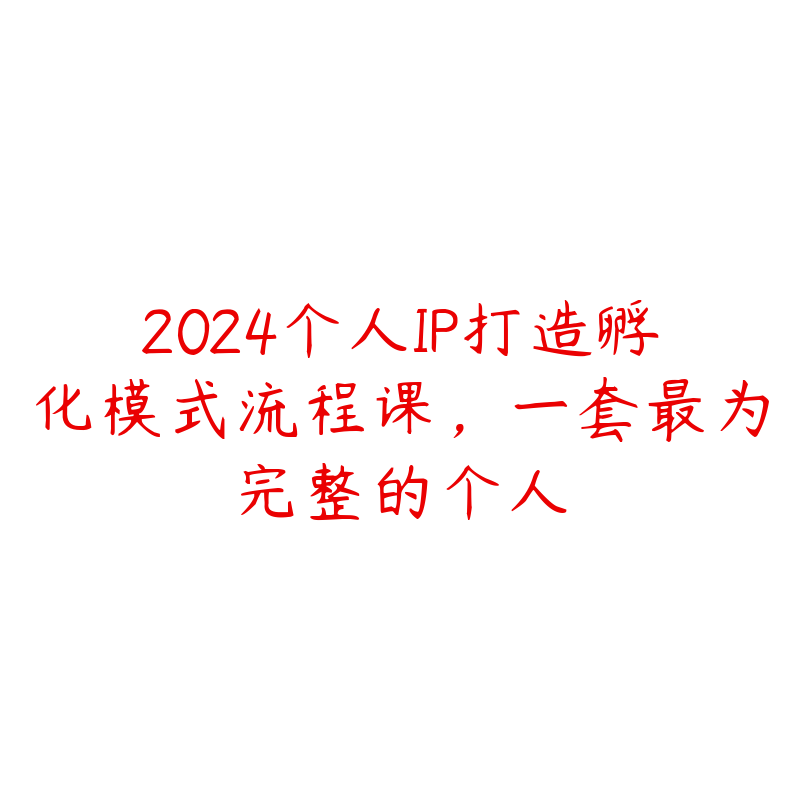 2024个人IP打造孵化模式流程课，一套最为完整的个人-51自学联盟