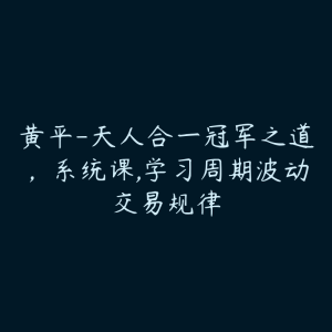 黄平-天人合一冠军之道，系统课,学习周期波动交易规律-51自学联盟