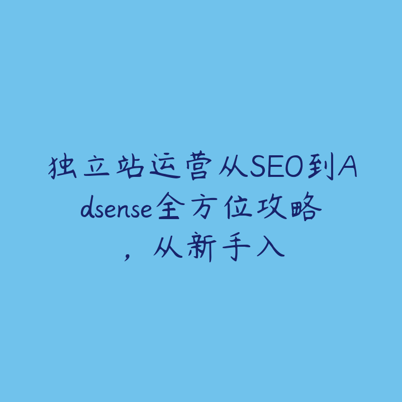 独立站运营从SEO到Adsense全方位攻略，从新手入-51自学联盟