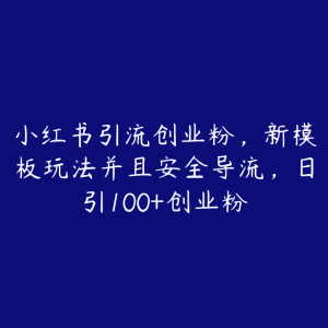 小红书引流创业粉，新模板玩法并且安全导流，日引100+创业粉-51自学联盟