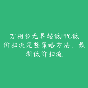 万相台无界超低PPC低价扫流完整策略方法，最新低价扫流-51自学联盟