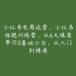 小红书电商运营，小红书陪跑训练营，从6大维度带你0基础小白，从入门到精通-51自学联盟