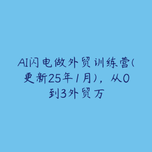 AI闪电做外贸训练营(更新25年1月)，从0到3外贸万-51自学联盟