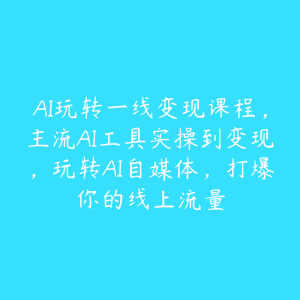 AI玩转一线变现课程，主流AI工具实操到变现，玩转AI自媒体，打爆你的线上流量-51自学联盟