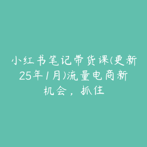 小红书笔记带货课(更新25年1月)流量电商新机会，抓住-51自学联盟