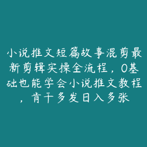小说推文短篇故事混剪最新剪辑实操全流程,0基础也能学会小说推文教程,肯干多发日入多张-51自学联盟