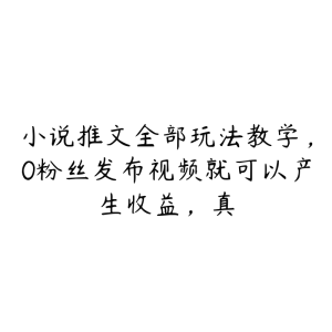 小说推文全部玩法教学，0粉丝发布视频就可以产生收益，真-51自学联盟