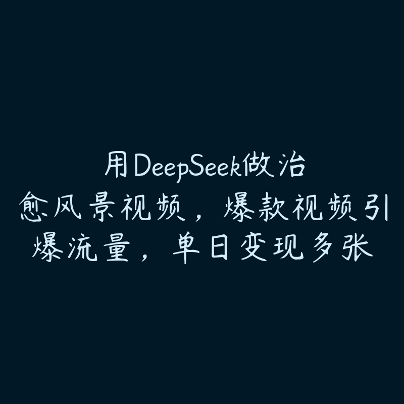 用DeepSeek做治愈风景视频，爆款视频引爆流量，单日变现多张-51自学联盟