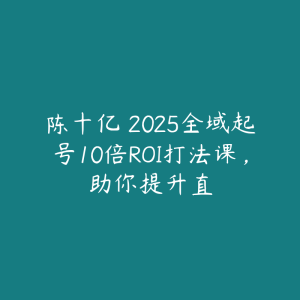 陈十亿・2025全域起号10倍ROI打法课,助你提升直-51自学联盟
