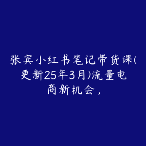张宾小红书笔记带货课(更新25年3月)流量电商新机会,-51自学联盟