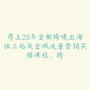 厚玉25年全新跨境出海独立站及全域流量营销实操课程，跨-51自学联盟