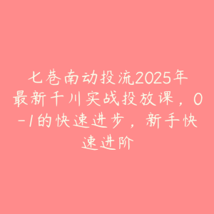 七巷南动投流2025年最新千川实战投放课,0-1的快速进步,新手快速进阶-51自学联盟