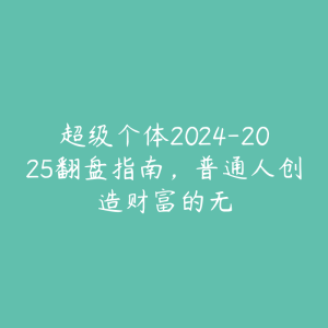 超级个体2024-2025翻盘指南,普通人创造财富的无-51自学联盟