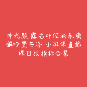 神光颜�露滔卟倥淌豕墒懈呤置苎涤�小班课直播课日报指标合集-51自学联盟
