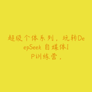超级个体系列,玩转DeepSeek・自媒体IP训练营,-51自学联盟