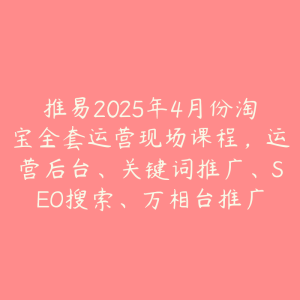 推易2025年4月份淘宝全套运营现场课程,运营后台、关键词推广、SEO搜索、万相台推广-51自学联盟