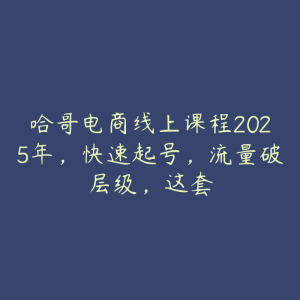 哈哥电商线上课程2025年,快速起号,流量破层级,这套-51自学联盟
