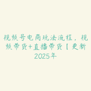 视频号电商玩法流程,视频带货+直播带货【更新2025年-51自学联盟