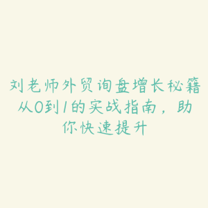 刘老师外贸询盘增长秘籍从0到1的实战指南，助你快速提升-51自学联盟