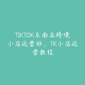 TIKTOK东南亚跨境小店运营班,TK小店运营教程-51自学联盟