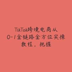 TikTok跨境电商从0-1全链路全方位实操教程,把握-51自学联盟