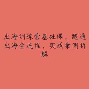 出海训练营基础课，跑通出海全流程，实战案例拆解-51自学联盟
