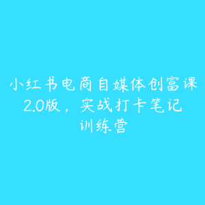 小红书电商自媒体创富课2.0版，实战打卡笔记训练营-51自学联盟