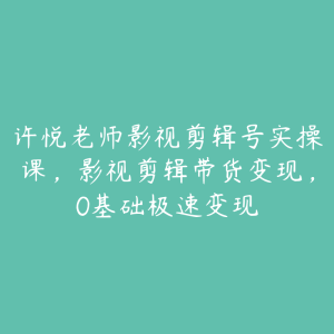 许悦老师影视剪辑号实操课,影视剪辑带货变现,0基础极速变现-51自学联盟