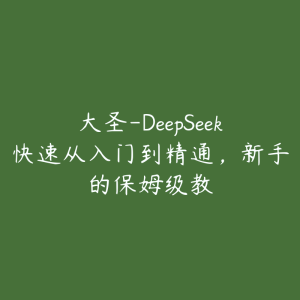 大圣-DeepSeek快速从入门到精通，新手的保姆级教-51自学联盟