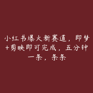 小红书爆火新赛道,即梦+剪映即可完成,五分钟一条,条条-51自学联盟