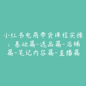 小红书电商带货课程实操：基础篇-选品篇-店铺篇-笔记内容篇-直播篇-51自学联盟