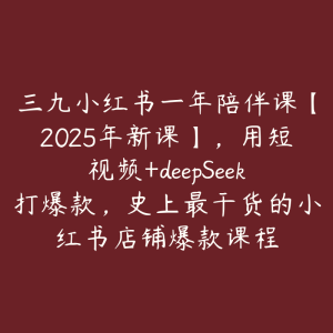 三九小红书一年陪伴课【2025年新课】，用短视频+deepSeek打爆款，史上最干货的小红书店铺爆款课程-51自学联盟