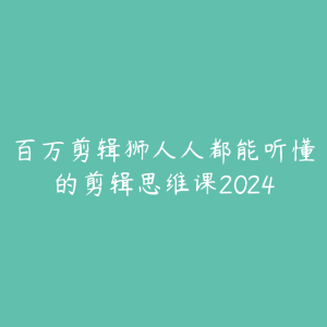 百万剪辑狮人人都能听懂的剪辑思维课2024-51自学联盟