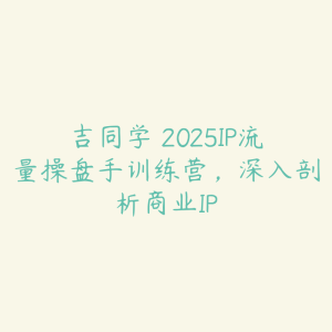 吉同学・2025IP流量操盘手训练营,深入剖析商业IP-51自学联盟