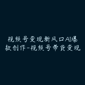 视频号变现新风口AI爆款创作-视频号带货变现-51自学联盟