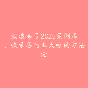 波波来了2025案例库,收录各行业大咖的方法论-51自学联盟