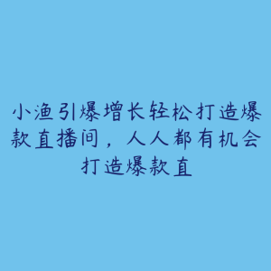 小渔引爆增长轻松打造爆款直播间，人人都有机会打造爆款直-51自学联盟