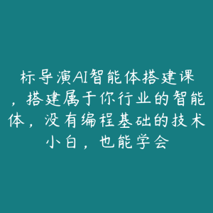 标导演AI智能体搭建课，搭建属于你行业的智能体，没有编程基础的技术小白，也能学会-51自学联盟
